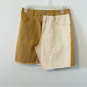 Lelis Collection Colorblock Mini Denim Skirt Size S